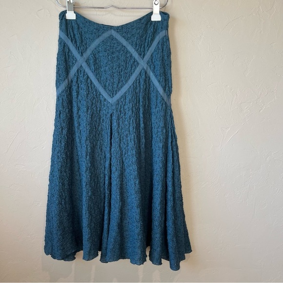 Blue skirt Ribbon Fairy Whimsigoth Midi Romantic Renaissance cottage peasant - Picture 1 of 8